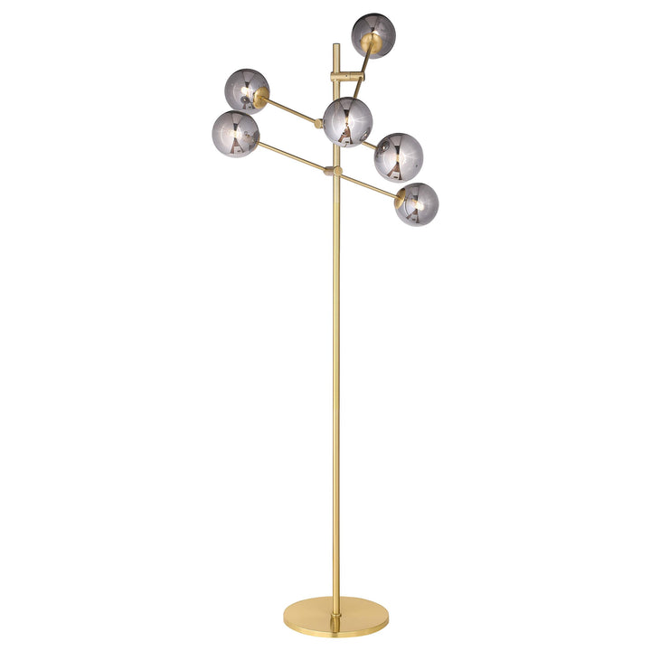 Coaster Furniture 920248 Exline 62-inch Molecular Smoked Orb Metal Floor Lamp Gold