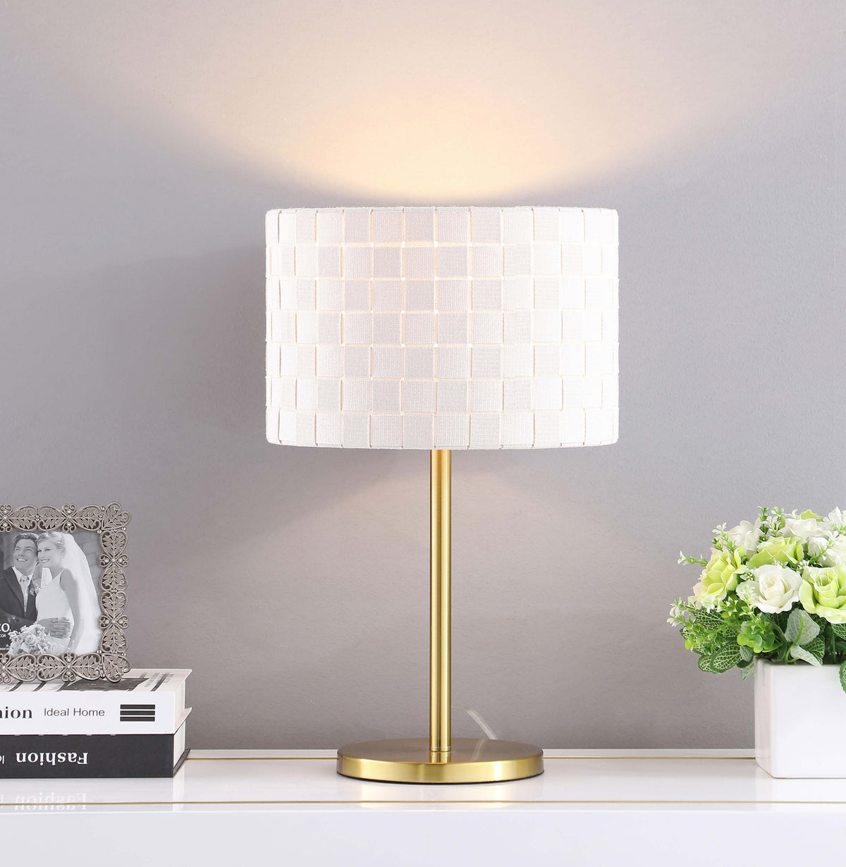 Ramiro - Drum Shade Metal Bedside Table Lamp - Gold
