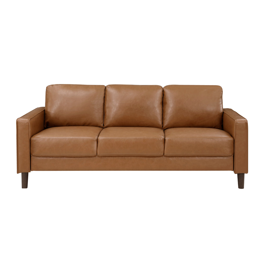 Malcolm Faux Leather 77" Brown Sofa