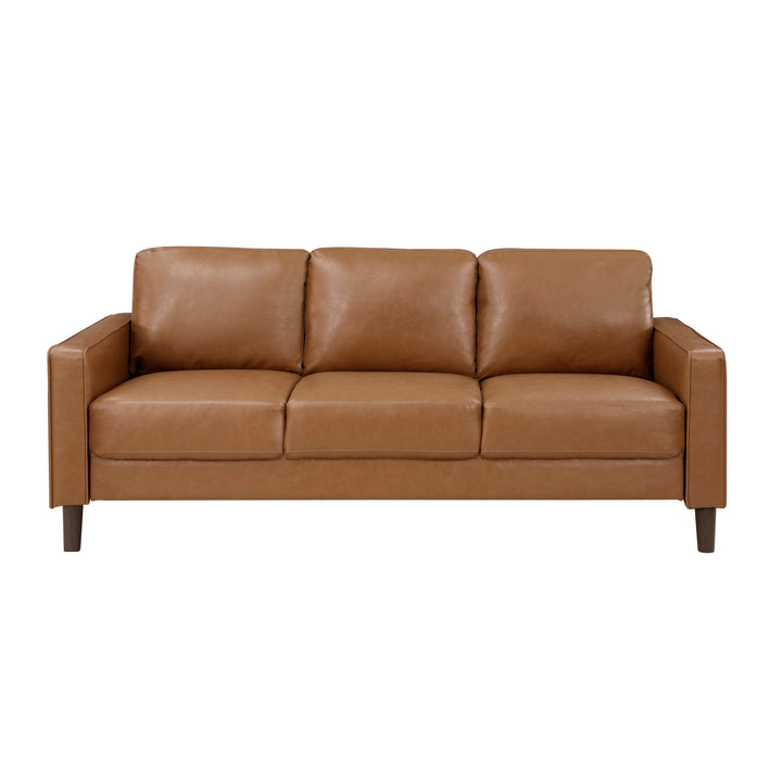 Malcolm Faux Leather 77" Brown Sofa