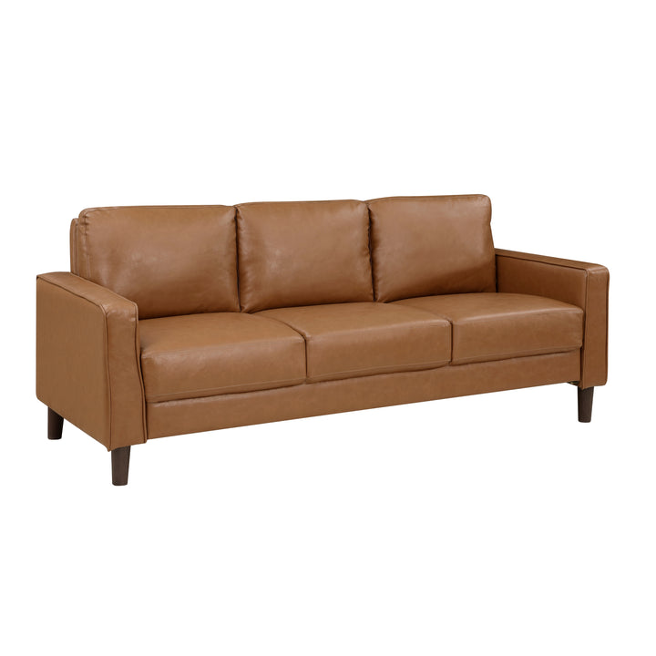 Malcolm Faux Leather 77" Brown Sofa
