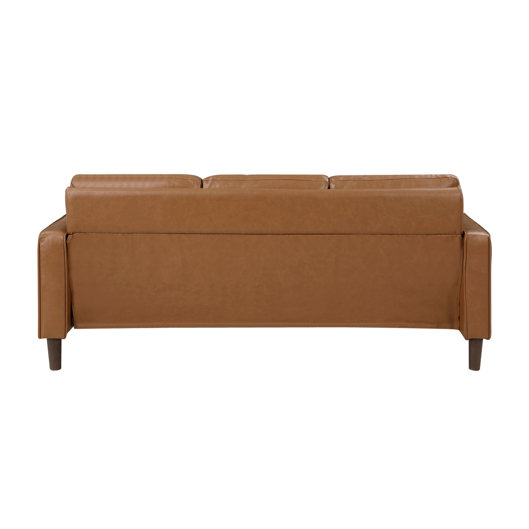 Malcolm Faux Leather 77" Brown Sofa