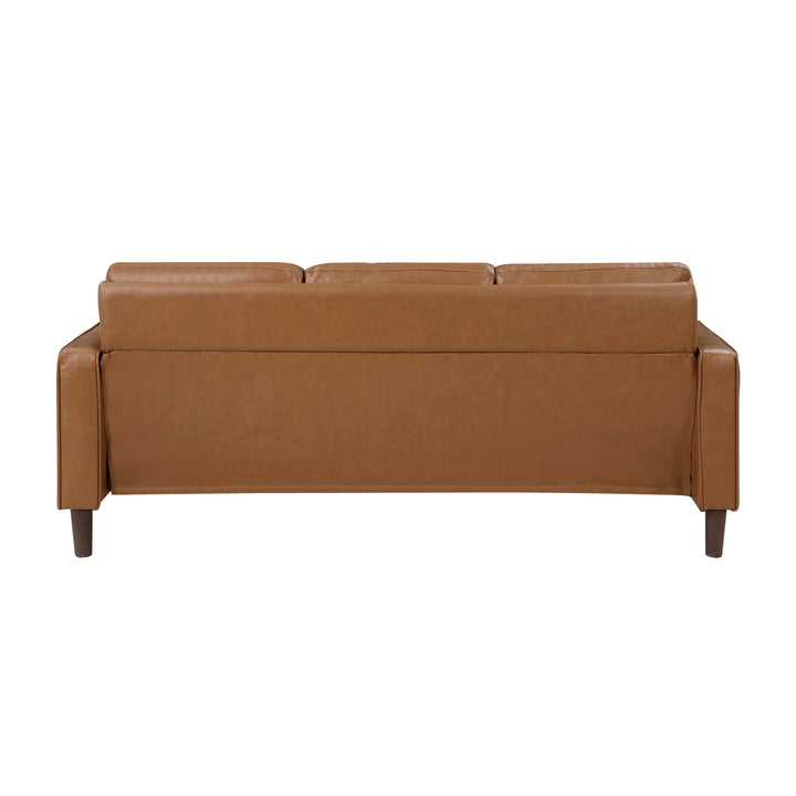 Malcolm Faux Leather 77" Brown Sofa
