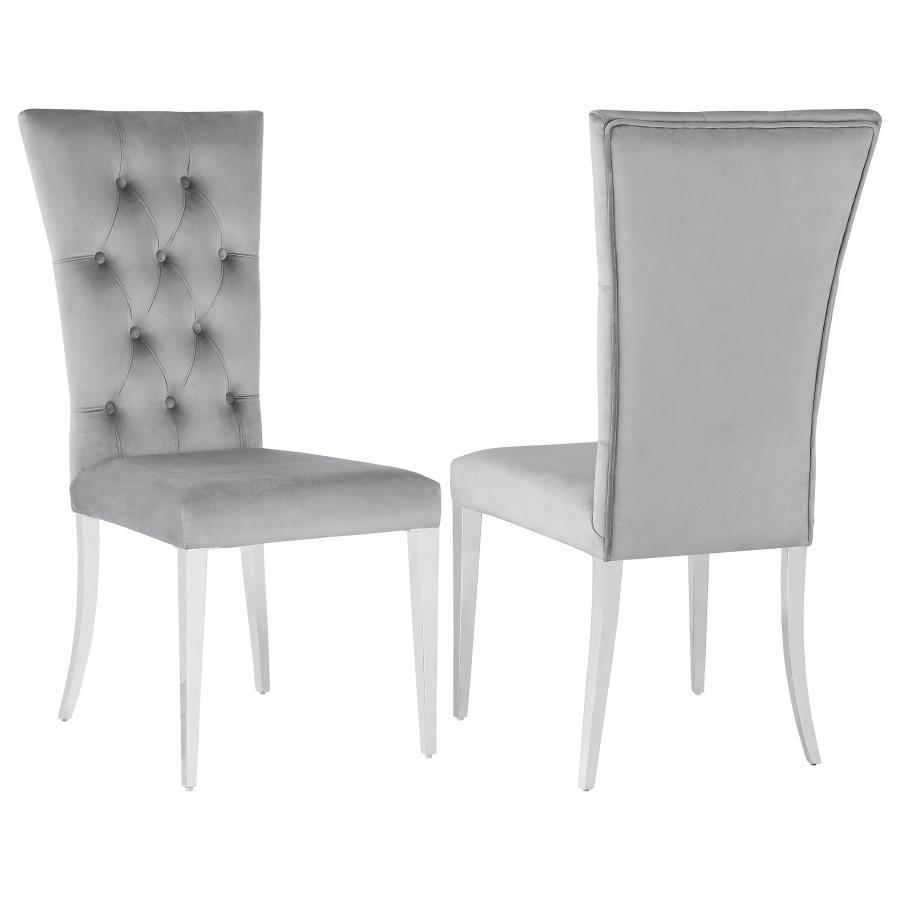 Coaster Furniture Kerwin - Velvet Upholstered Dining Side Chair  - Gray