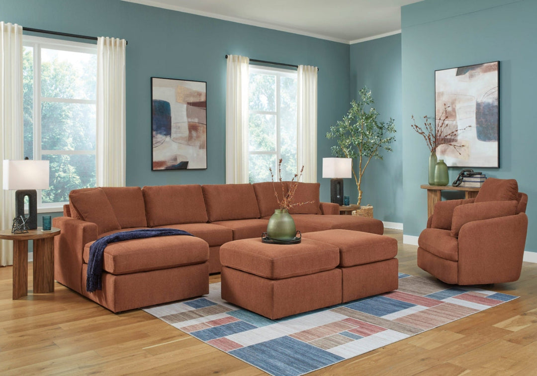 Modmax Oversized Accent Ottoman in Blue