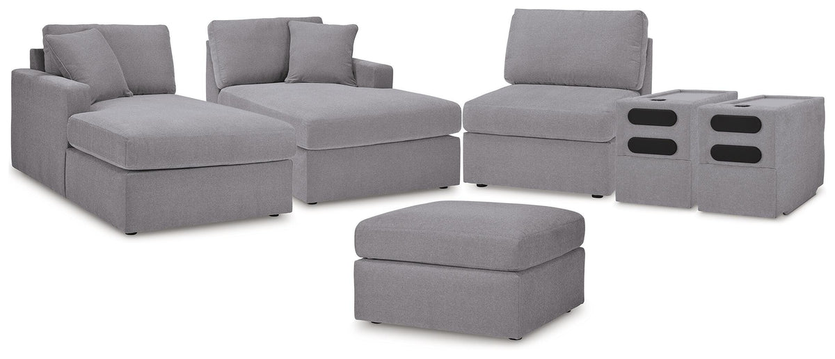 Modmax 5-Piece Sectional and Ottoman - Granite (1)
