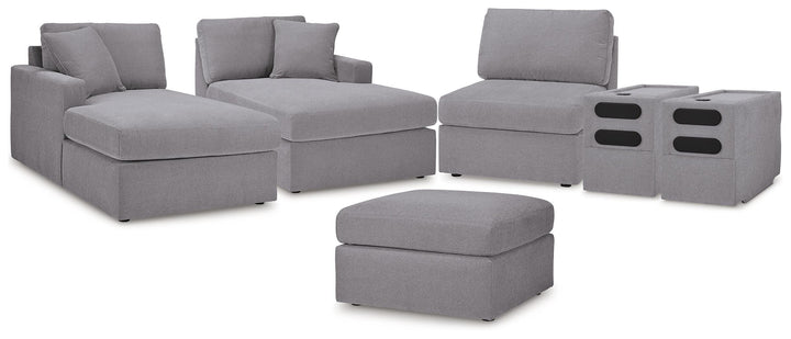 Modmax 5-Piece Sectional and Ottoman - Granite (1)