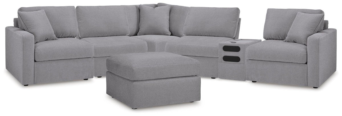 Modmax 6-Piece Sectional and Oversized Accent Ottoman - Granite (1)
