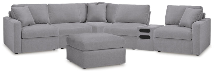 Modmax 6-Piece Sectional and Oversized Accent Ottoman - Granite (1)