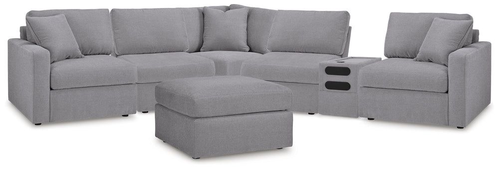 Modmax 6-Piece Sectional and Oversized Accent Ottoman - Granite (1)