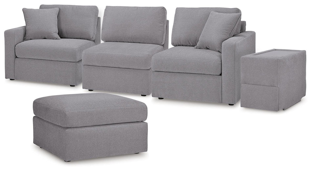 Modmax 4-Piece Sectional and Ottoman - Granite (1)