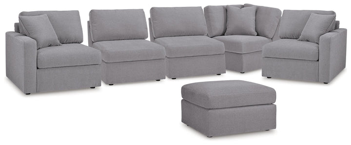 Modmax 5-Piece Sectional and Ottoman - Granite (1)