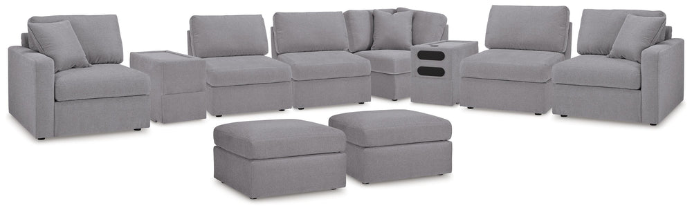 Modmax 8-Piece Sectional and 2 Ottomans - Granite (1)