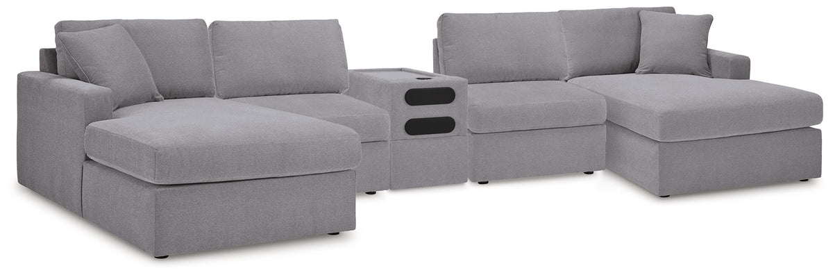 Modmax 5 Piece Sectional with Audio Console - Granite (1)