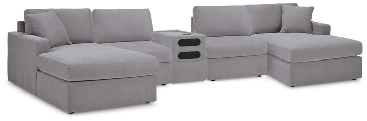 Modmax 5 Piece Sectional with Audio Console - Granite (1)