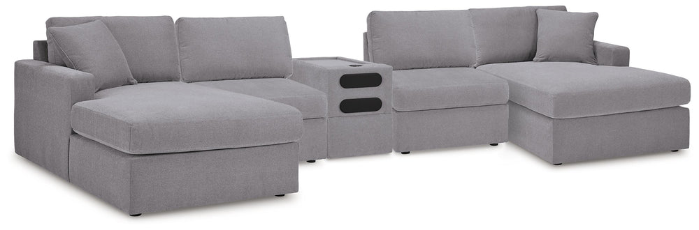 Modmax 5 Piece Sectional with Audio Console - Granite (1)