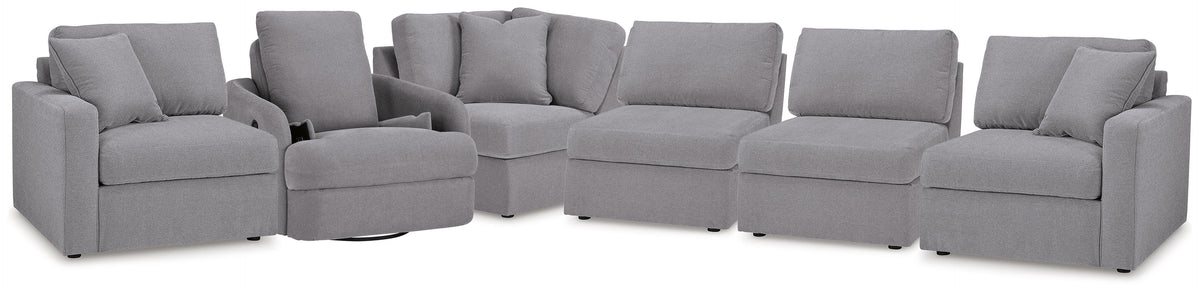 Modmax 5-Piece Sectional and Swivel Glider Recliner - Granite (1)