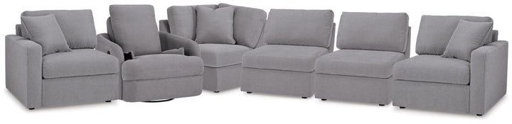Modmax 5-Piece Sectional and Swivel Glider Recliner - Granite (1)