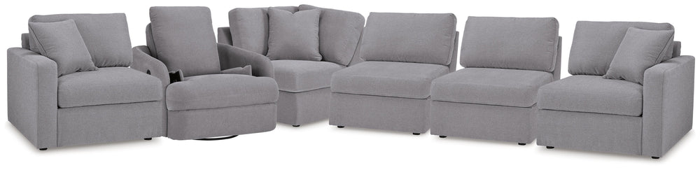 Modmax 5-Piece Sectional and Swivel Glider Recliner - Granite (1)