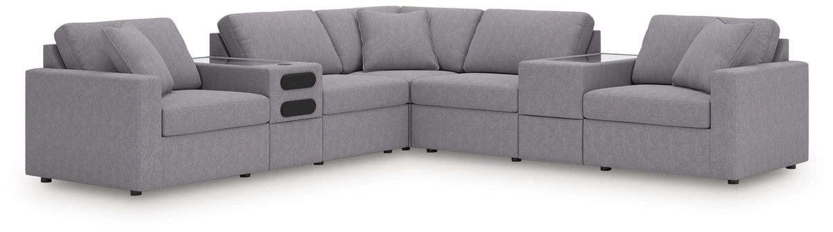 Modmax 7-Piece Balanced Sectional with Audio and Storage Consoles - Granite (1)