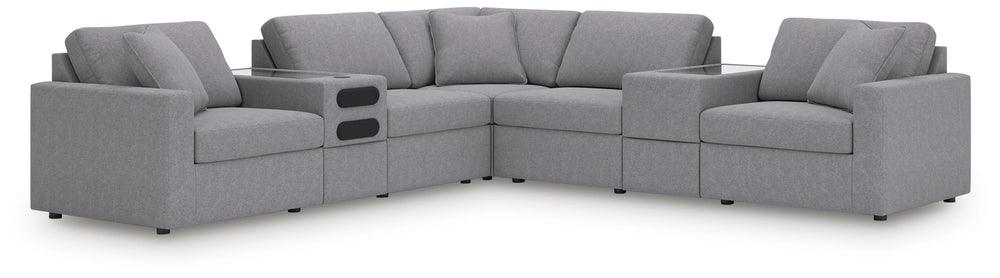 Modmax 7-Piece Balanced Sectional with Audio and Storage Consoles - Granite (1)