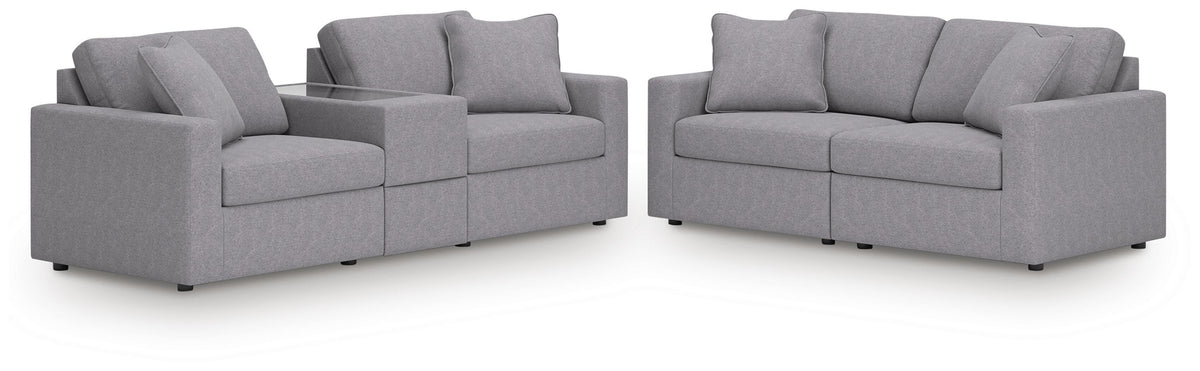 Modmax 3-Piece Sectional Sofa and 2-Piece Sectional Loveseat - Granite (1)