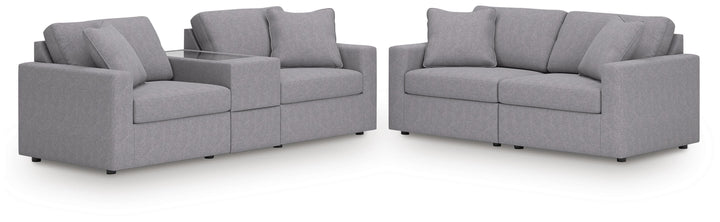 Modmax 3-Piece Sectional Sofa and 2-Piece Sectional Loveseat - Granite (1)