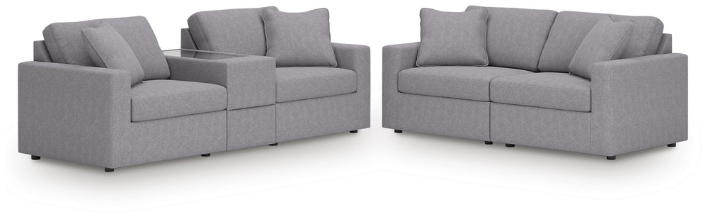 Modmax 3-Piece Sectional Sofa and 2-Piece Sectional Loveseat - Granite (1)