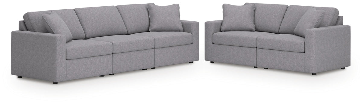 Modmax 3-Piece Sectional Sofa and 2-Piece Sectional Loveseat - Granite (1)