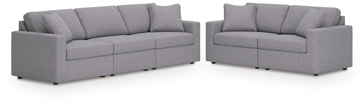 Modmax 3-Piece Sectional Sofa and 2-Piece Sectional Loveseat - Granite (1)