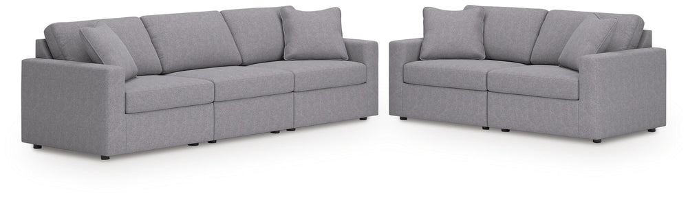 Modmax 3-Piece Sectional Sofa and 2-Piece Sectional Loveseat - Granite (1)