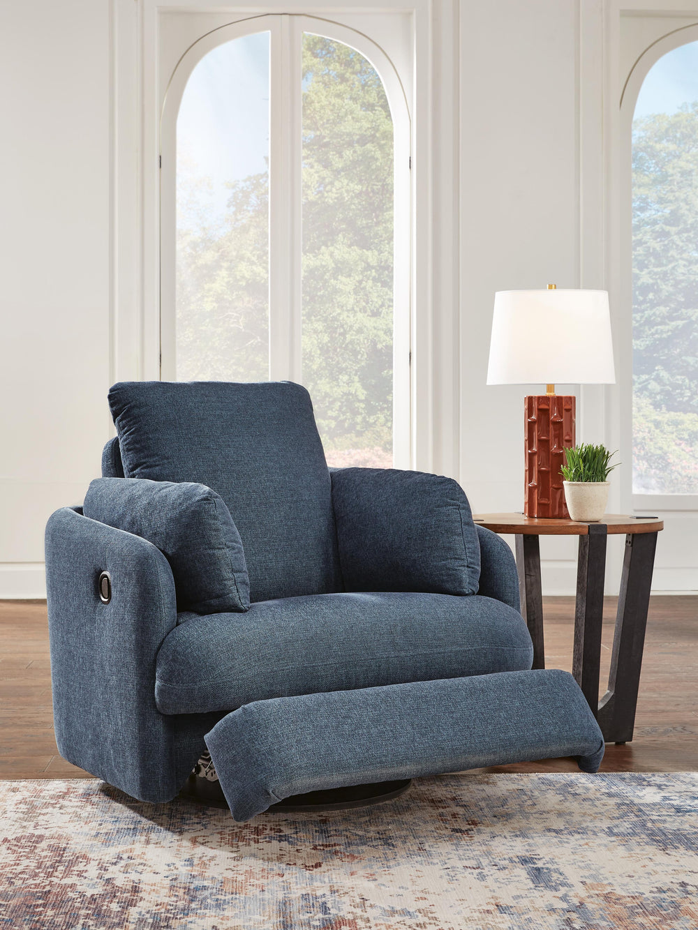 Modmax Swivel Glider Recliner in Blue (8)