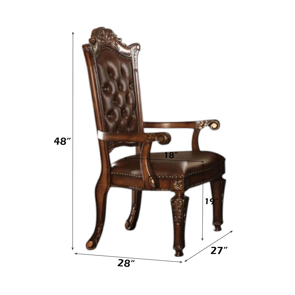 Vendome Executive Office Chair - Faux Leather & Cherry