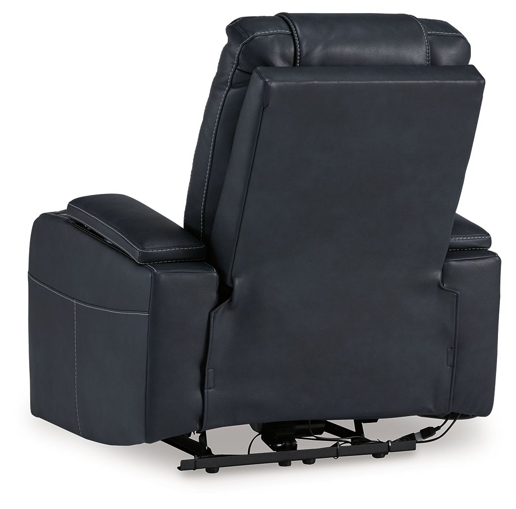 Feazada - Power Recliner With Adj Headrest - Sapphire