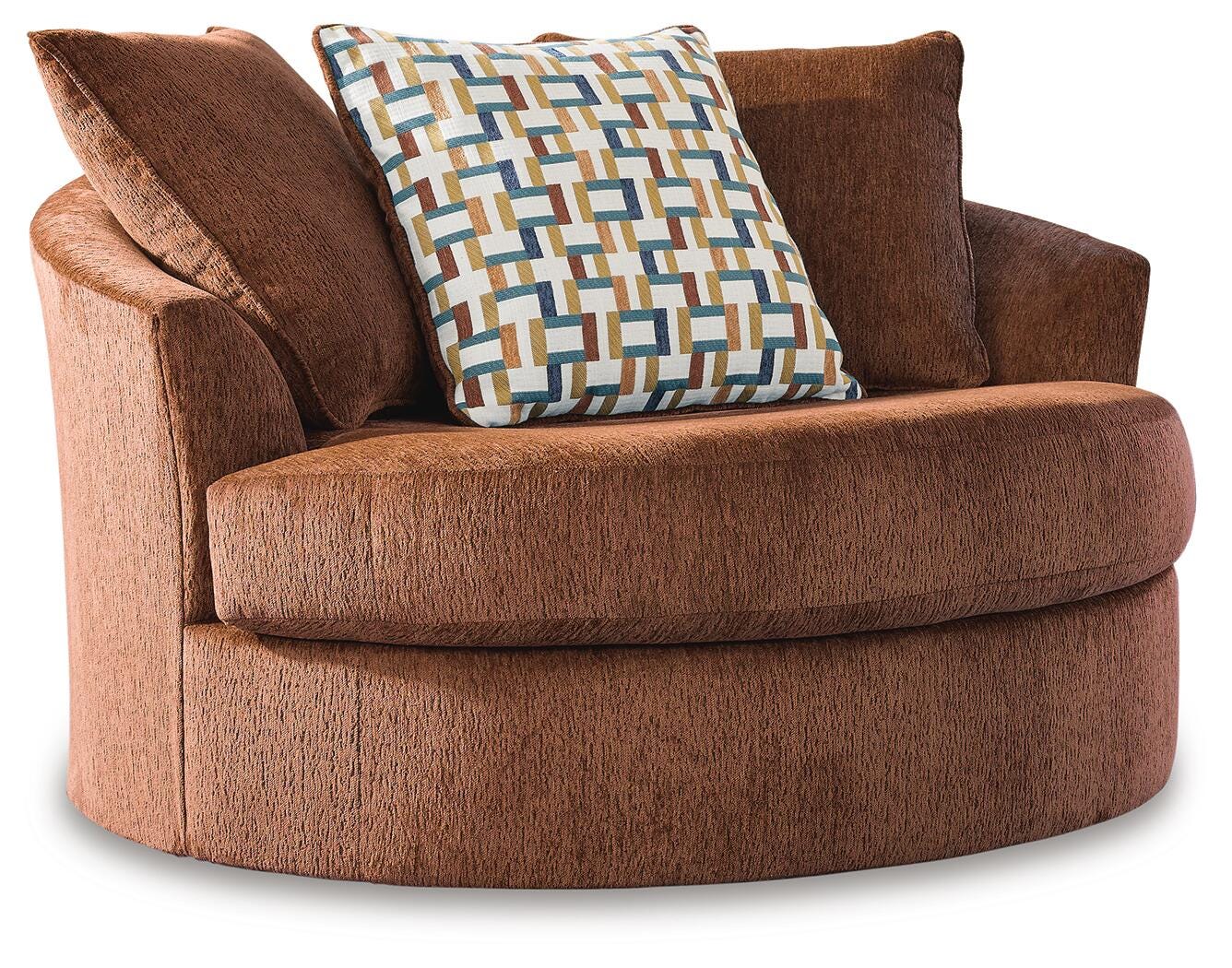 Laylabrook Oversized Swivel Accent Chair - Light Brown (1)