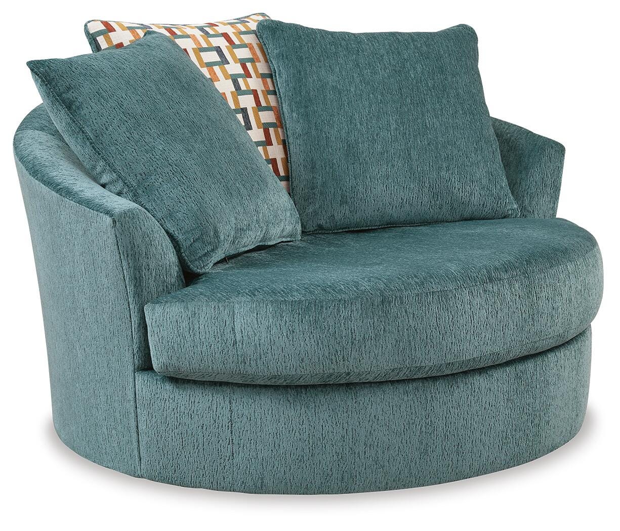 Laylabrook Oversized Swivel Accent Chair - Blue (1)