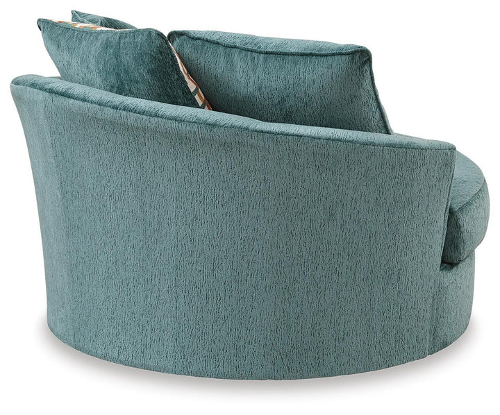 Laylabrook Oversized Swivel Accent Chair - Blue (5)