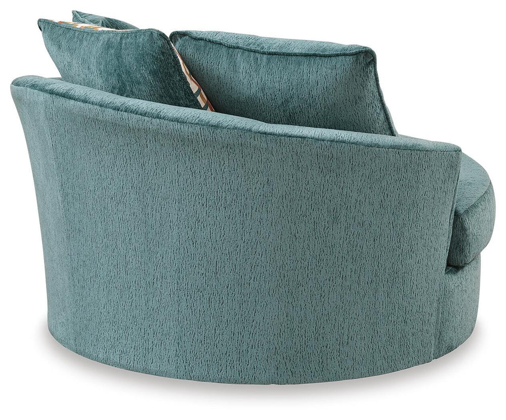 Laylabrook Oversized Swivel Accent Chair - Blue (5)