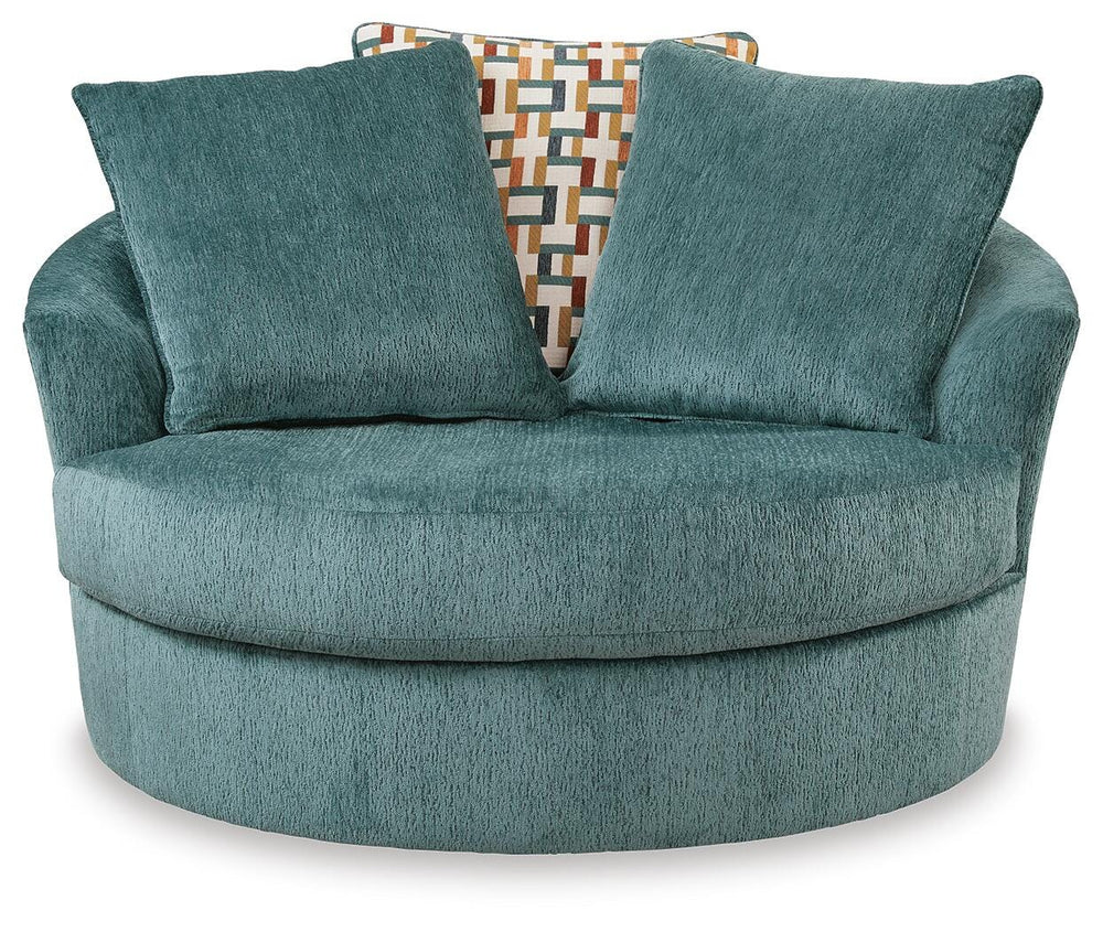 Laylabrook Oversized Swivel Accent Chair - Blue (3)