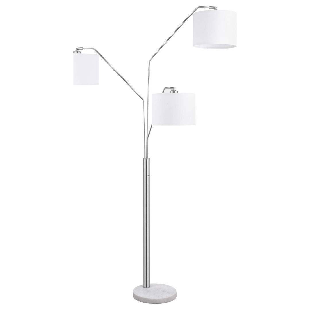 Coaster Furniture 923238 Jirou 84-inch Drum Shade Tree Floor Lamp Satin Nickel