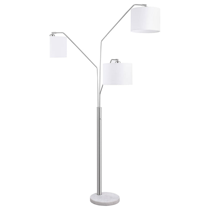 Coaster Furniture 923238 Jirou 84-inch Drum Shade Tree Floor Lamp Satin Nickel