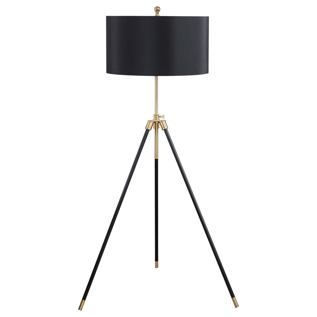 Coaster Furniture 923255 Zabka 63-inch Drum Shade Metal Tripod Floor Lamp Black