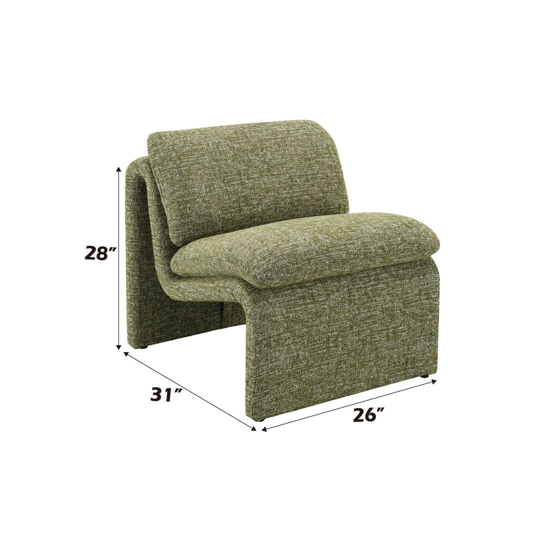 Jaeda - Innovative Elegance Accent Chair In Curved Shape - Green