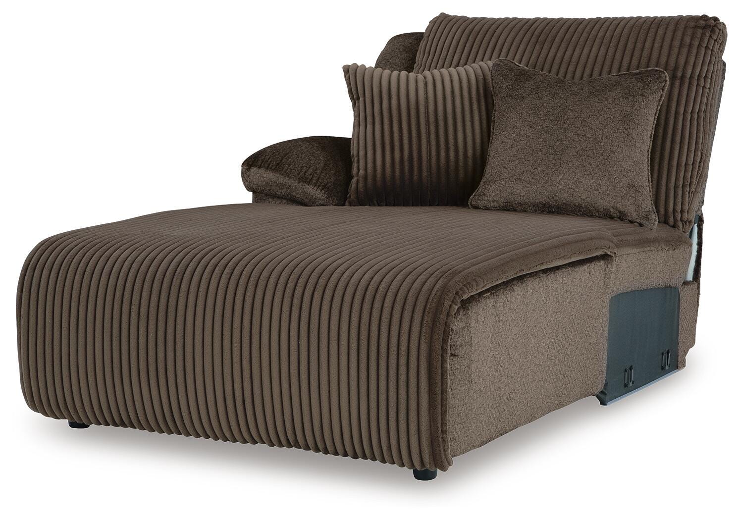 Top Tier Left-Arm Facing Press Back Chaise - Dark Brown (1)