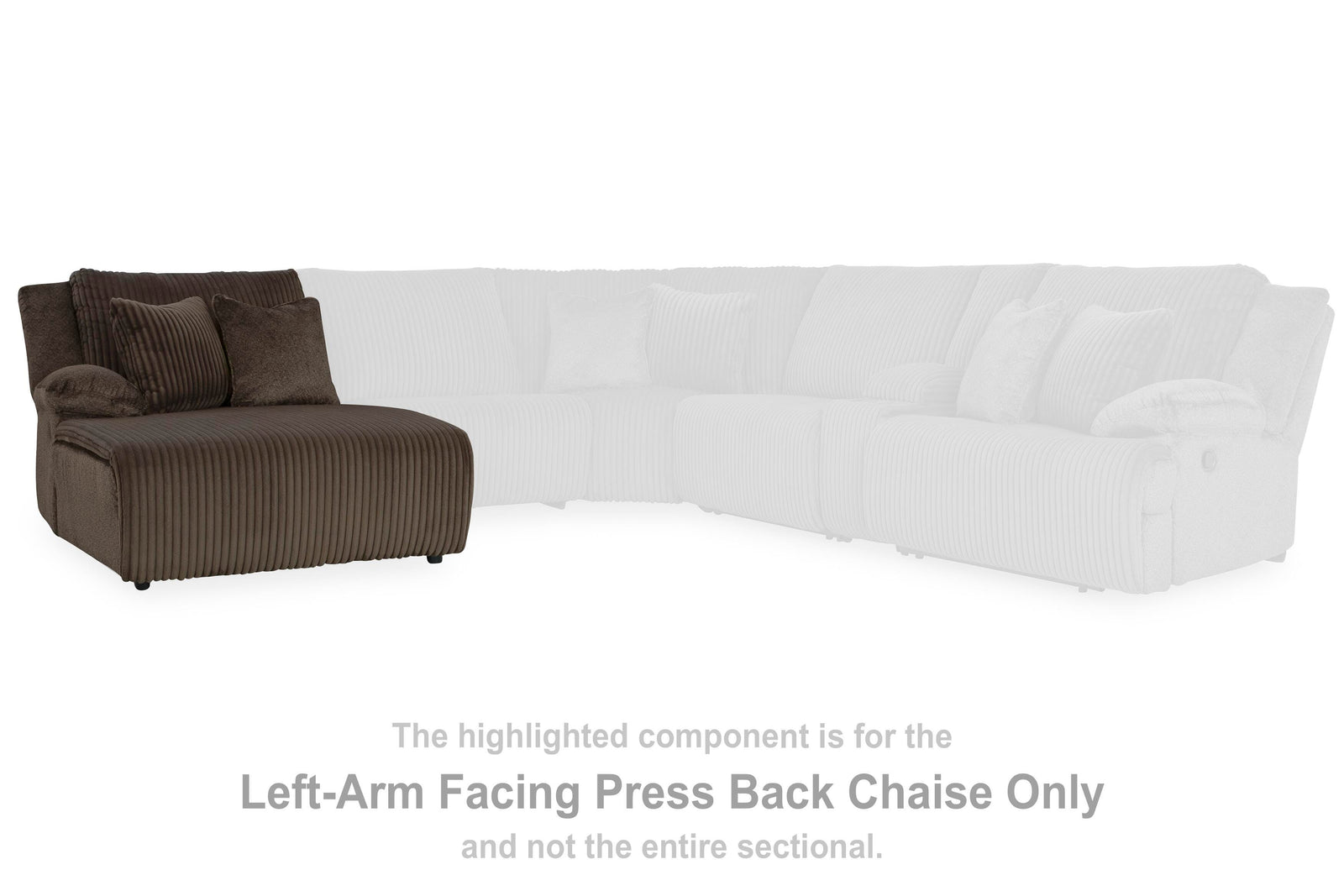 Top Tier Left-Arm Facing Press Back Chaise - Dark Brown (2)