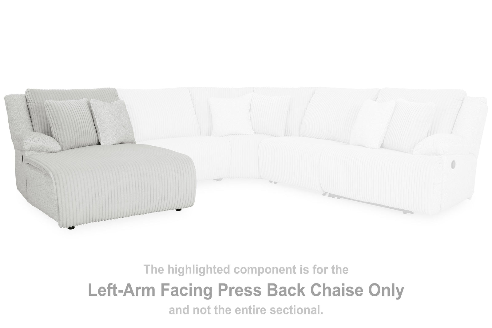 Top Tier Left-Arm Facing Press Back Chaise - Gray (2)