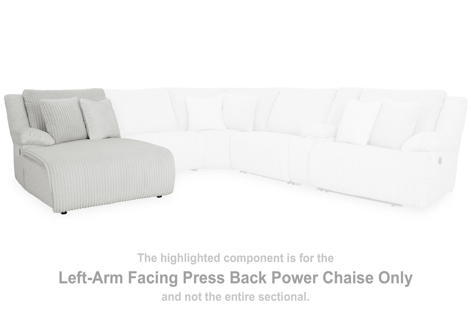 Top Tier Left-Arm Facing Power Reclining Back Chaise - Gray (2)