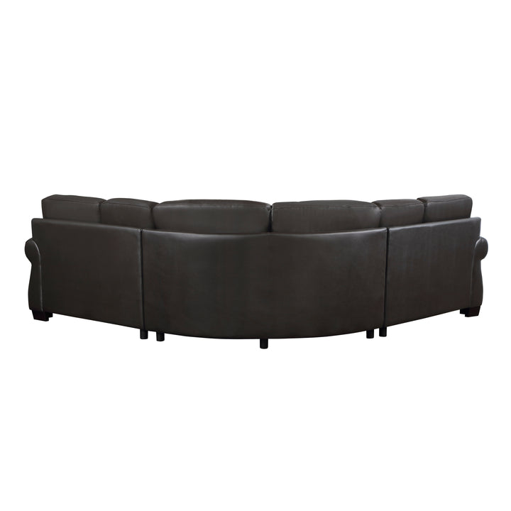Dark Brown Top-Grain Leather Sectional