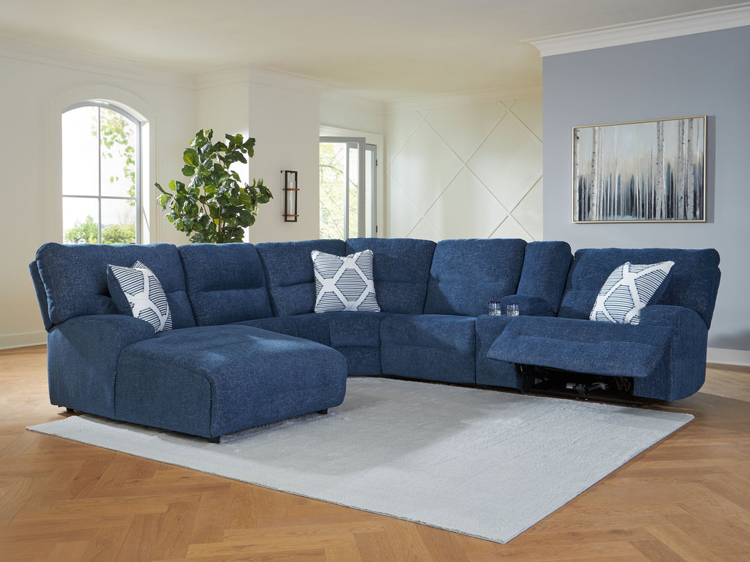 Acklen Place - 6-Piece Power Reclining Sectional With Laf Power Reclining Back Chaise - Navy by Ashley Furniture product image