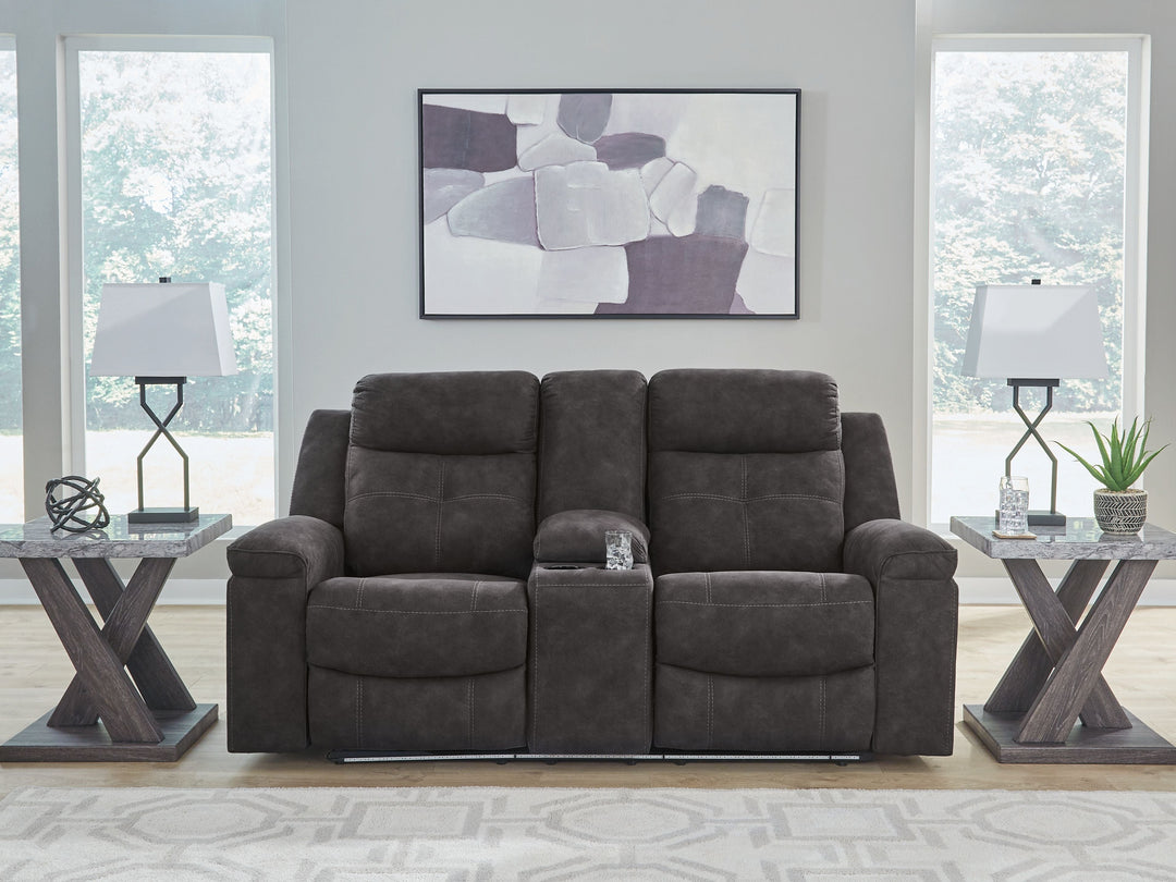 Brysonview - Double Reclining Loveseat With Console - Charcoal